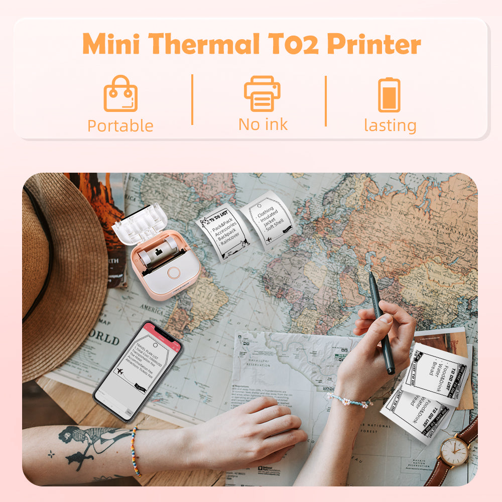 Mini portable inkless printer