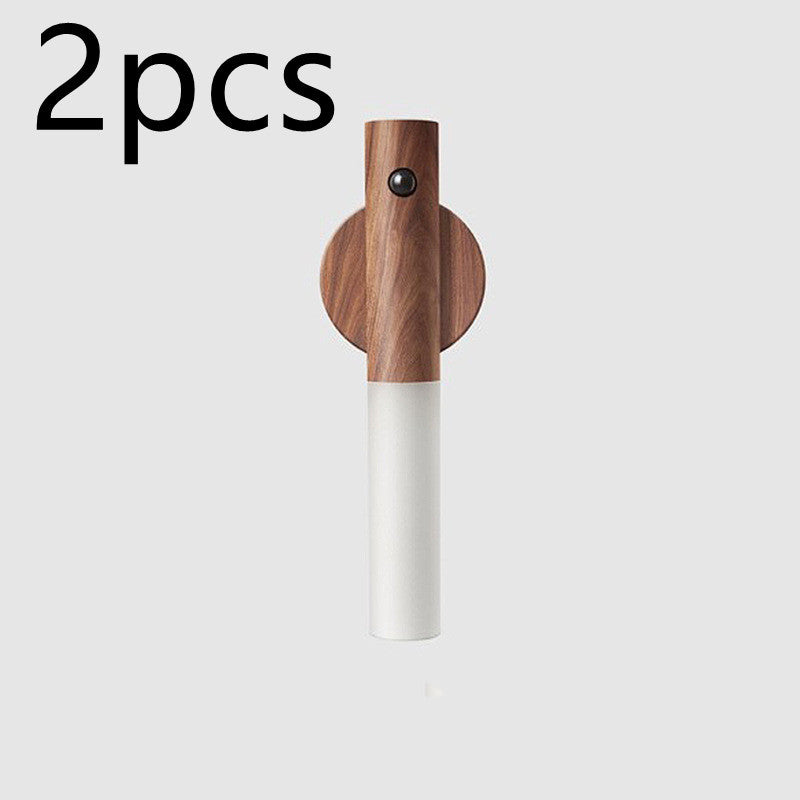 Auto LED Wireless Motion Sensor Night Light – Magnetic Wood Design